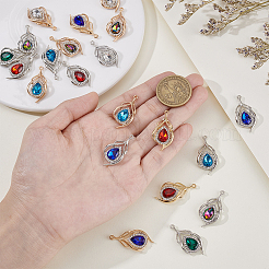 24шт 12 цвета подвески из сплава стекла&nbsp;ALRI-GA0001-15