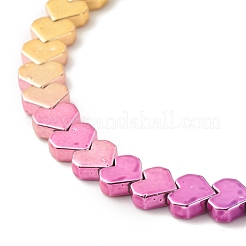 Braccialetti elastici con cuore in ematite sintetica a 2 pezzi e cubo con perline&nbsp;BJEW-JB07721