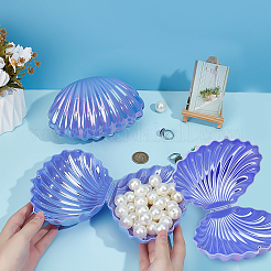 Шкатулки для хранения ювелирных изделий в форме ракушек из перламутрового пластика&nbsp;AJEW-WH0695-138B-01