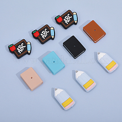 12 шт. 8 стиля силиконовые бусины в форме доски/книги/карандаша SIL-CA0002-78