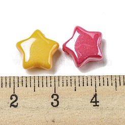 UVメッキアクリルビーズ  スター  ミックスカラー  10x11x5mm  穴：1.4mm&nbsp;PACR-C006-13