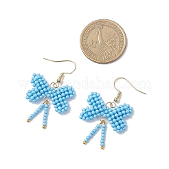 Серьги-подвески из нержавеющей стали 304 с бантом&nbsp;EJEW-MZ00623-02