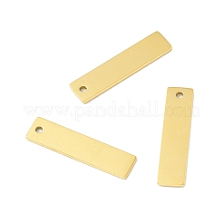 イオンプレーティング（IP）304ステンレスペンダント  長方形  24KGP本金メッキ  21x5x1mm  穴：1mm&nbsp;STAS-C048-15G