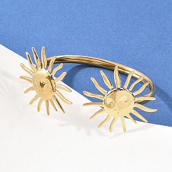 Браслеты-манжеты из нержавеющей стали 304 для женщин&nbsp;LS-BJEW-A147-01B-G