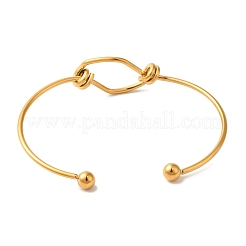 Ионное покрытие(ip) 304 нержавеющая сталь открытые браслеты манжеты для женщин BJEW-Z071-02G