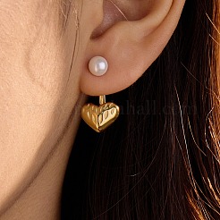 Серьги-гвоздики с ракушечным жемчугом из нержавеющей стали 304 EJEW-Q019-01G