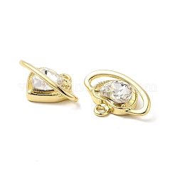 ラックメッキ合金ガラスチャーム  カドミウムフリー＆鉛フリー  ハート  ライトゴールド  14.5x20x5mm  穴：1.8mm&nbsp;FIND-G044-36LG