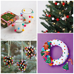 400 stücke 4 farben weihnachten handgemachte diy puppe handwerk pom pom garn pom pom bälle&nbsp;AJEW-TA0003-32