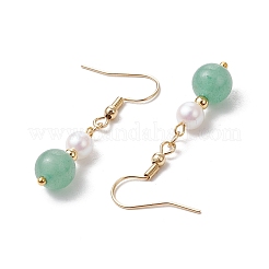 Круглые серьги-подвески из натурального камня для женщин EJEW-JE06334