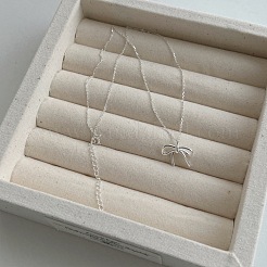 Бант 925 серебряный кулон ожерелья из цепочки для женщин FS-WG65D1C-01