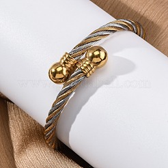 Bracelets joncs torques en acier inoxydable 304 pour femmes&nbsp;BJEW-P310-20GP