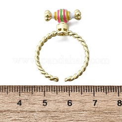 Латунные эмалевые открытые манжеты для женщин&nbsp;RJEW-F179-08G-01