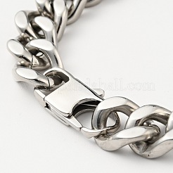 Bracciale a catena a maglia barbazzale in acciaio inossidabile 201 antiossidante&nbsp;BJEW-H550-06A-P