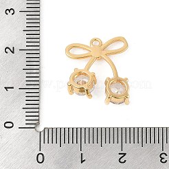 Латунные микропаве прозрачные подвески с фианитом&nbsp;KK-R219-32B-G