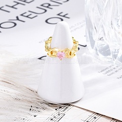 Латунные кольца-манжеты с микропаве из кубического циркония RJEW-G337-21G