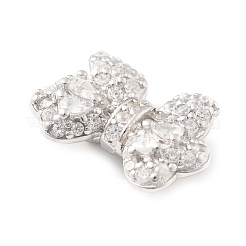 925 многорядное звено-бантик из стерлингового серебра с микропаве из прозрачных кубических цирконий STER-S013-02P