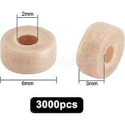 3000 colonne de perles en bois naturel&nbsp;WOOD-OC0002-09-LF
