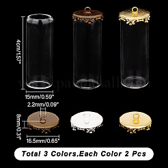 6 комплект подвесок в виде бутылок из прозрачного стекла двух цветов GLAA-PH0002-37