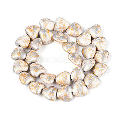 С напылением окрашенные синтетические бирюзовые бусинки&nbsp;G-N352-28A-01