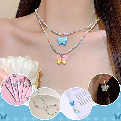 40шт 5 цвета стеклянные подвески PALLOY-PH01816