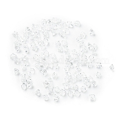 ガラスビーズ100個1セット  三角ビーズ  ダイヤモンドビーズ 透明の尖ったビーズ  ホワイト  3x3x2mm  穴：0.8mm  約100個/セット&nbsp;GLAA-D300-02K