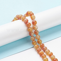 手作りランプワークビーズ連売り  ラウンド  バリーウッド  8mm  穴：1mm  約48個/連  14.17''（36センチメートル）&nbsp;LAMP-D072-A-02