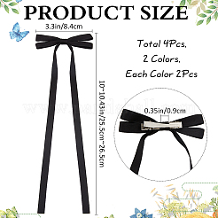 Заколки для волос из кожи аллигатора с большим бантом из полиэстера AJEW-CP0008-39B