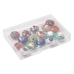 16 шт. 8-цветные рождественские эмалевые бусины ручной работы в технике лэмпворк&nbsp;LAMP-FS0001-63