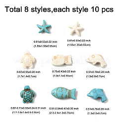 80 шт. 8 стиля синтетических бирюзовых&nbsp;G-FP0001-06