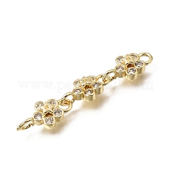 Messing Pavé Zirkonia Blumenverbinder Charms&nbsp;CU-E002-07G