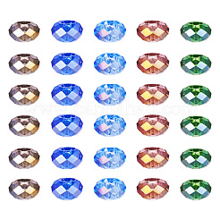 50 Stück 5 Farben transparente europäische Glasperlen&nbsp;GPDL-TA0001-05