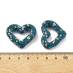 Бусины из полимерной глины в форме сердца со стразами&nbsp;CLAY-NH0001-09B-01