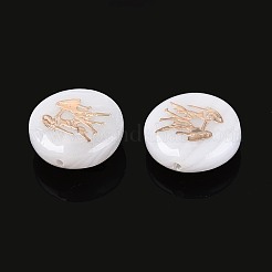 Cuentas de concha naturales de agua dulce&nbsp;SHEL-N037-02G-G