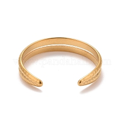 Ионное покрытие (ip) 304 нержавеющая сталь двойная линия открытое манжетное кольцо для женщин&nbsp;RJEW-A005-41G