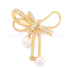 Экологически чистые латунные подвески с кубическим цирконием и стеклянными бусинами KK-K268-40G