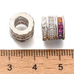 Реечное покрытие латунь микро паве кубический цирконий европейские бусины KK-H508-14P