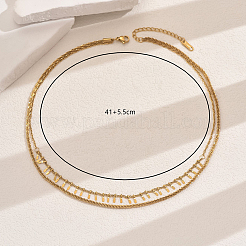 201 геометрическое двухслойное ожерелье из нержавеющей стали в форме ключиц FY0428