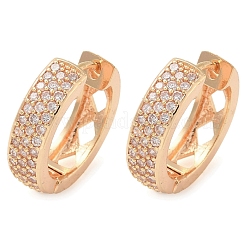 Pendientes de aro con circonita cúbica transparente y baño de latón&nbsp;EJEW-M090-01G-04