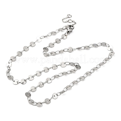 Ожерелья из нержавеющей стали 304 с плоскими пайетками для женщин с защитой от потускнения NJEW-K255-28P