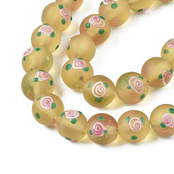 Fatti a mano perle di vetro smerigliato fili&nbsp;LAMP-N021-39D