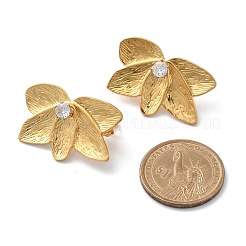 Серьги-гвоздики из нержавеющей стали 304 с прозрачными кубическими цирконами для женщин STAS-Z112-02G