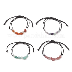 Pietra preziosa naturale di chip perle Braccialetti di collegamento&nbsp;BJEW-JB13310