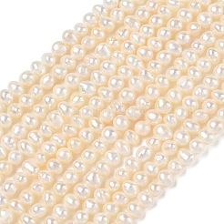 天然養殖淡水パールビーズ連売り  グレード2a++  ポテト  ベージュ  4~5mm  穴：0.5mm  約83~84個/連  13.66~13.70''（34.7~34.8センチメートル）&nbsp;PA-CBAC463-15
