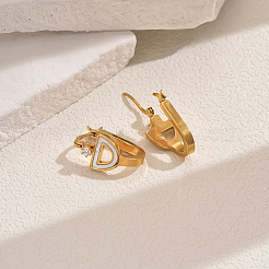 Серьги-кольца полукруглой формы из нержавеющей стали 201 для ежедневных поездок на работу QG2805