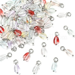 80pcs 8 Farben Glasanhänger&nbsp;PALLOY-YW00163