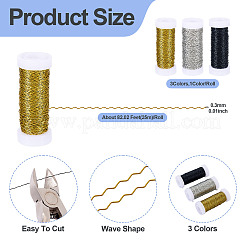 3 рулон 3-х цветных железных волнистых проволок MW-TA0001-04