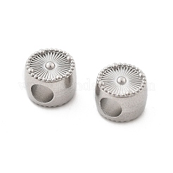 304ステンレススチールヨーロピアンビーズ  大きな穴ビーズ  ステンレス鋼色  フラットラウンド  10x7.5mm  穴：4.5mm&nbsp;STAS-M112-03P-01