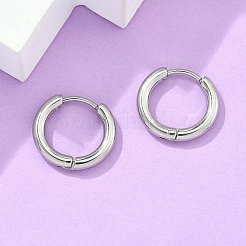 Серьги-кольца Huggie Hoop из нержавеющей стали 304&nbsp;LS-EJEW-F111B-16mm-P