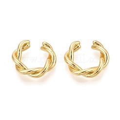 Серьги-каффы из латуни в форме буквы С EJEW-T049-01G