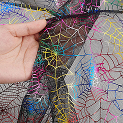 Polyesternetzstoff mit Halloween-Spinnennetzmuster&nbsp;DIY-WH0496-75